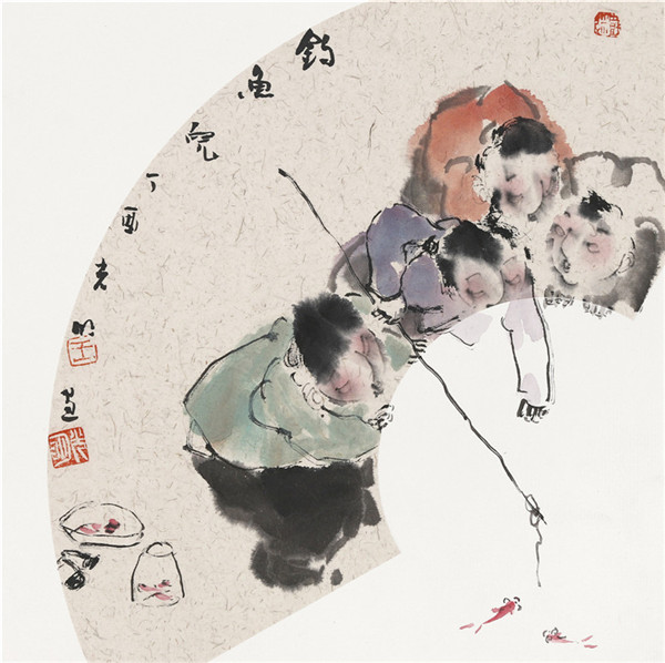 王光明 钓鱼儿  30×30cm 2017年.jpg